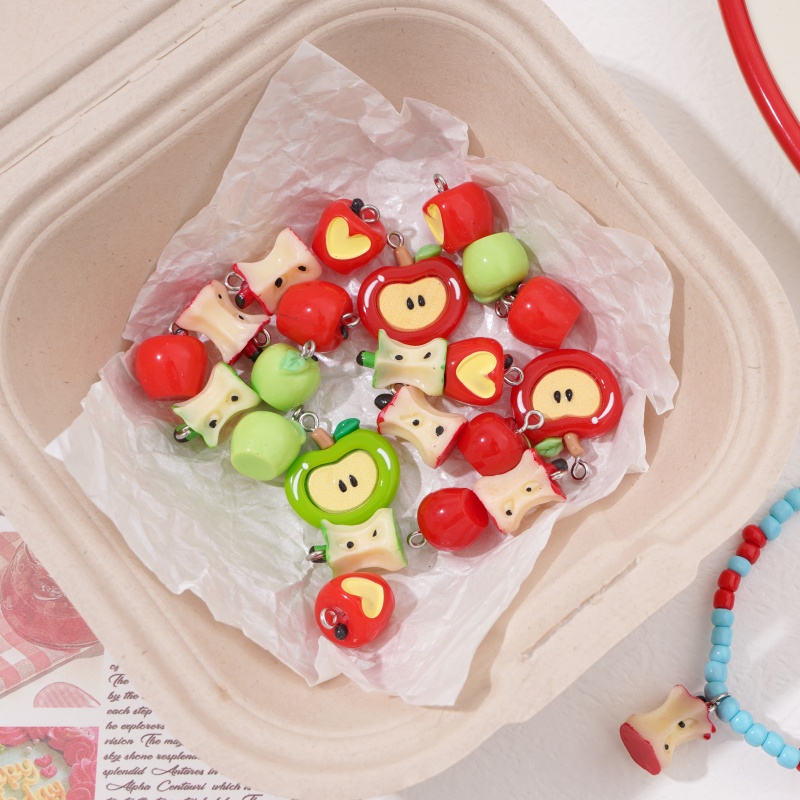 Resin Art Necklace - 1 шт. подвеска-яблоко из смолы, 13x14
