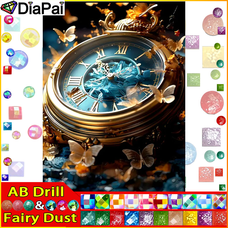 Resin Art Clock - DiaPai Fairy Dust AB Алмазная картина
