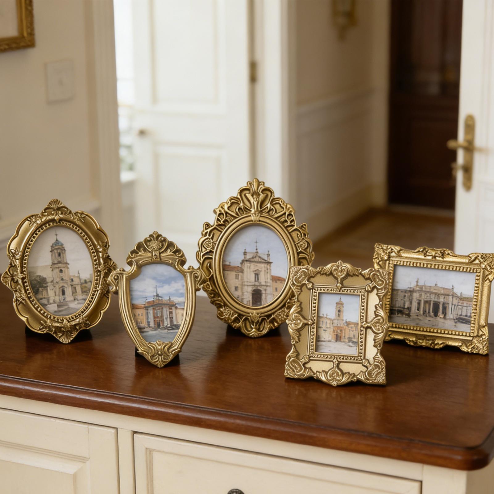 Resin Art Photo Frame - Миниатюрные фоторамки, 5 шт., винтажные, из