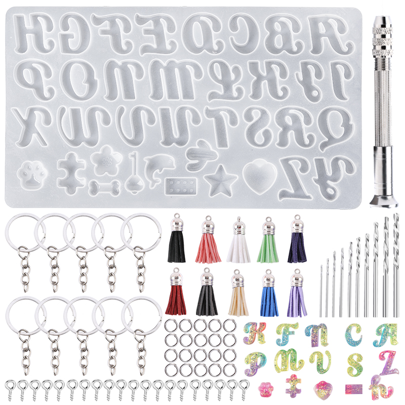 Resin Art Alphabet - Формы для ключей с алфавитом, силиконовые