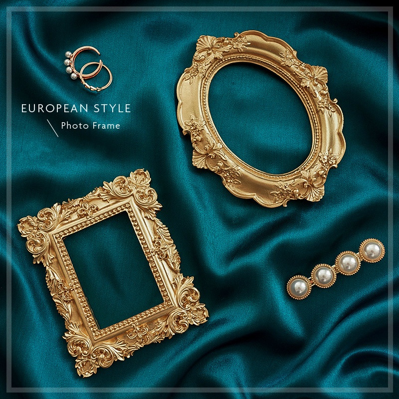 Resin Art Photo Frame - Золотая ретро фоторамка дизайн ногтей ювелирные