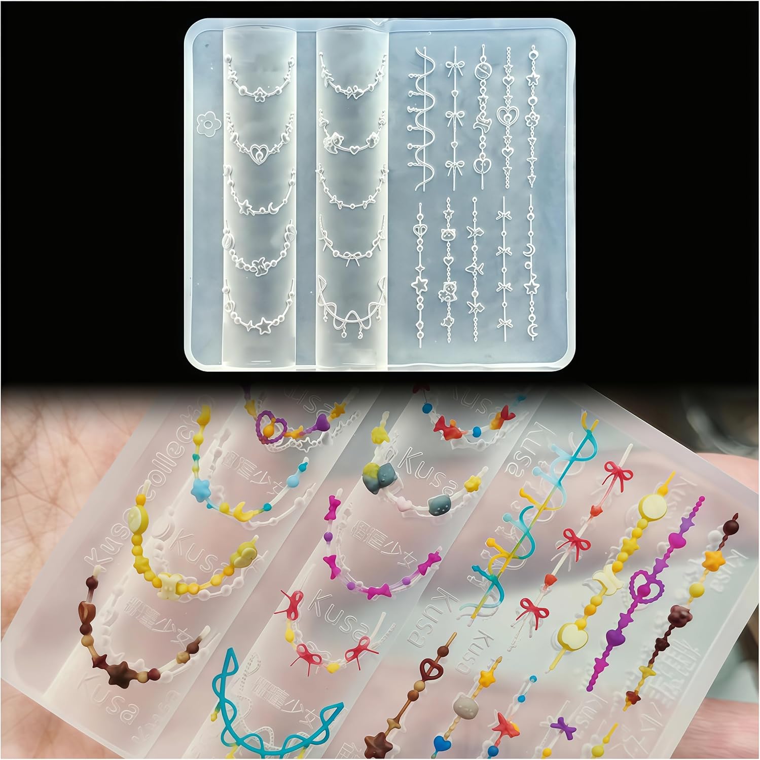 Resin Art Necklace - 3D ожерелье из бисера, гелевая форма