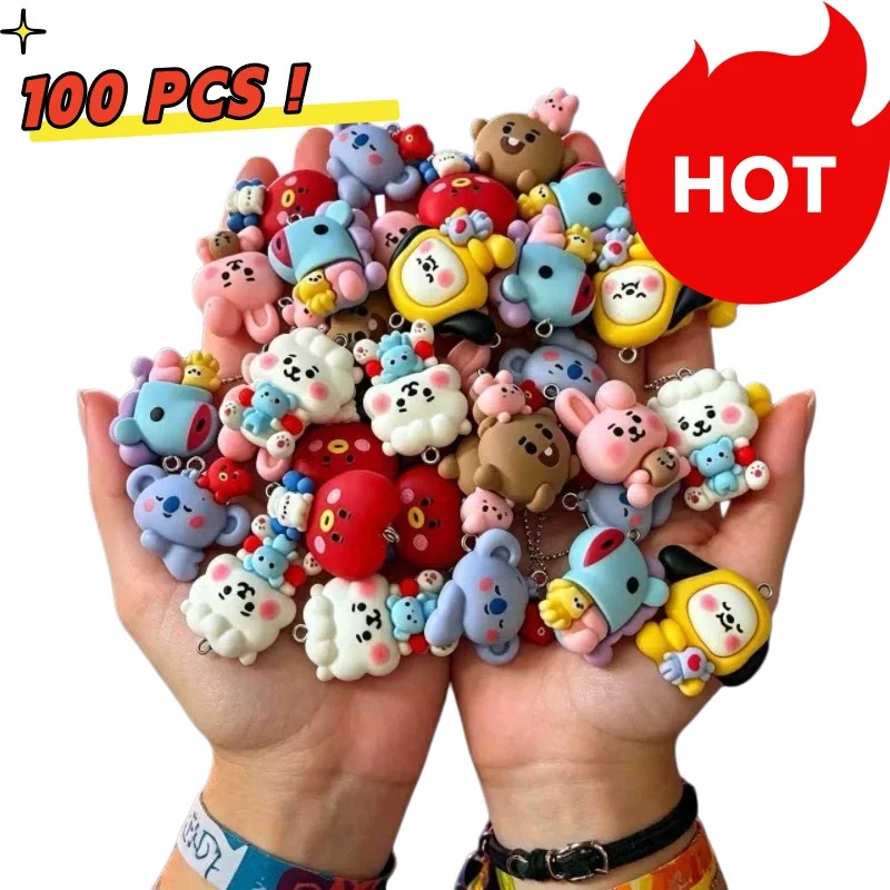 Resin Art Gift Ideas - 7 шт. смоляных мультяшных шармов BT21