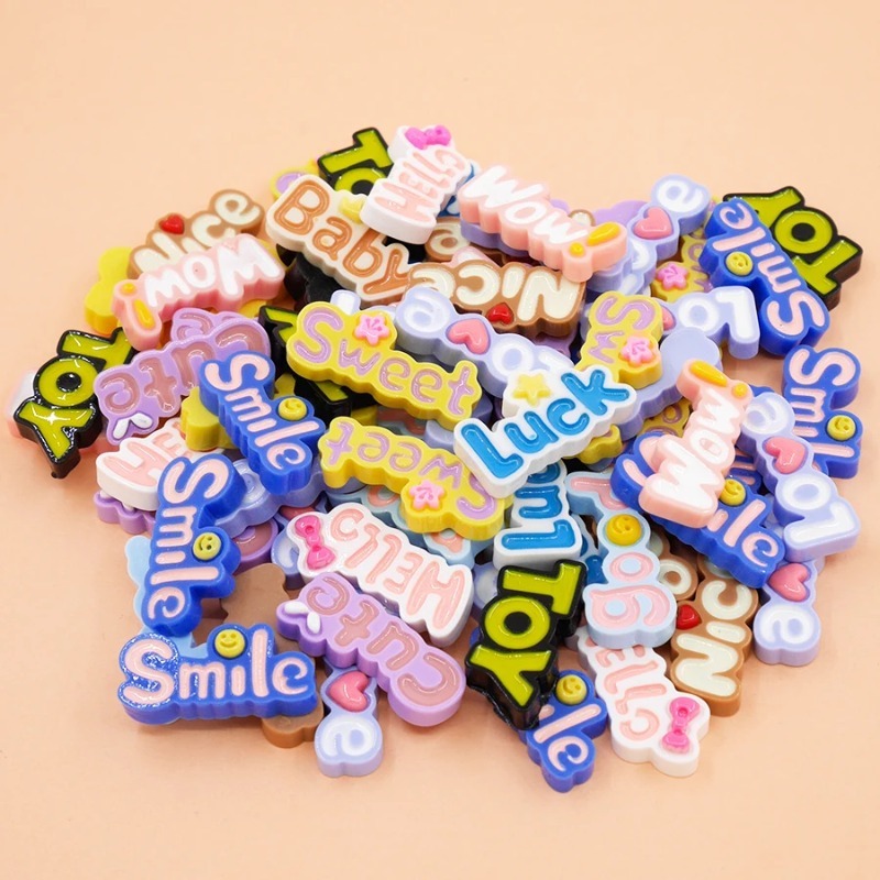 Resin Art Alphabet - 10 шт. милый кабошон с плоской