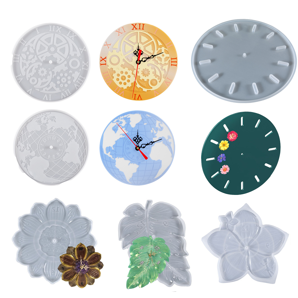 Resin Art Clock - Карта мира Лист лотоса Сакура Часы
