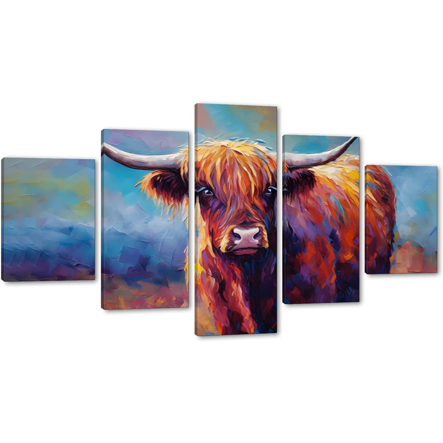 Resin Art Images - 5 изображений коровы Хайленд, алмазная живопись,