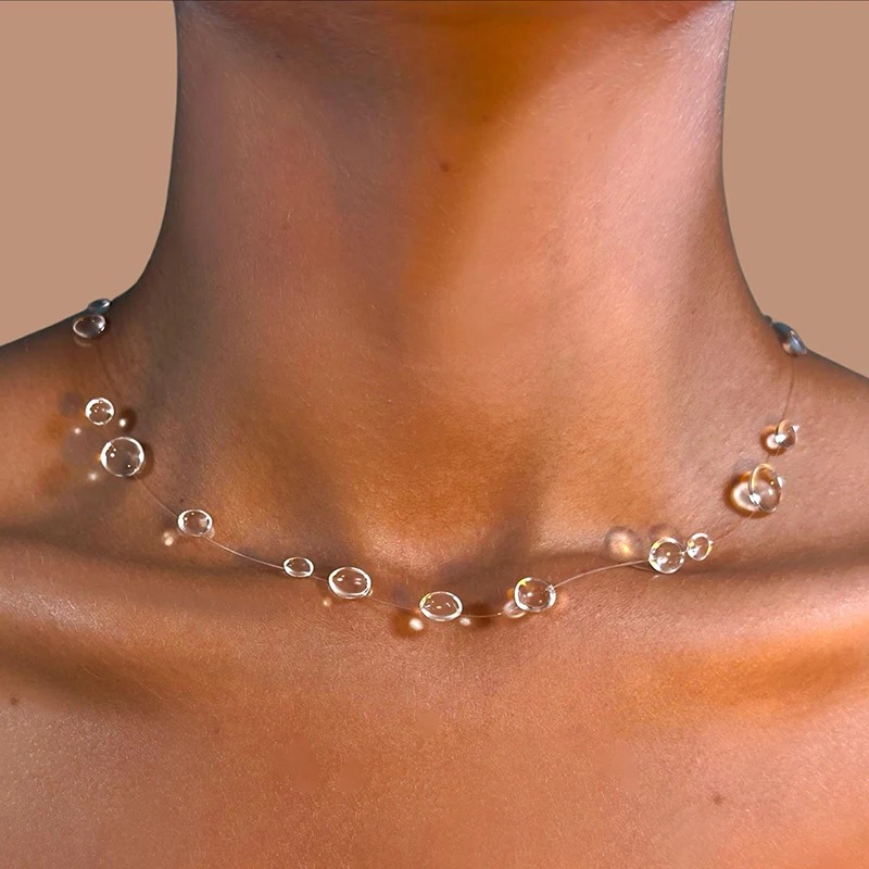 Прозрачное ожерелье с каплями  – обзор и цена Resin Art Necklace
