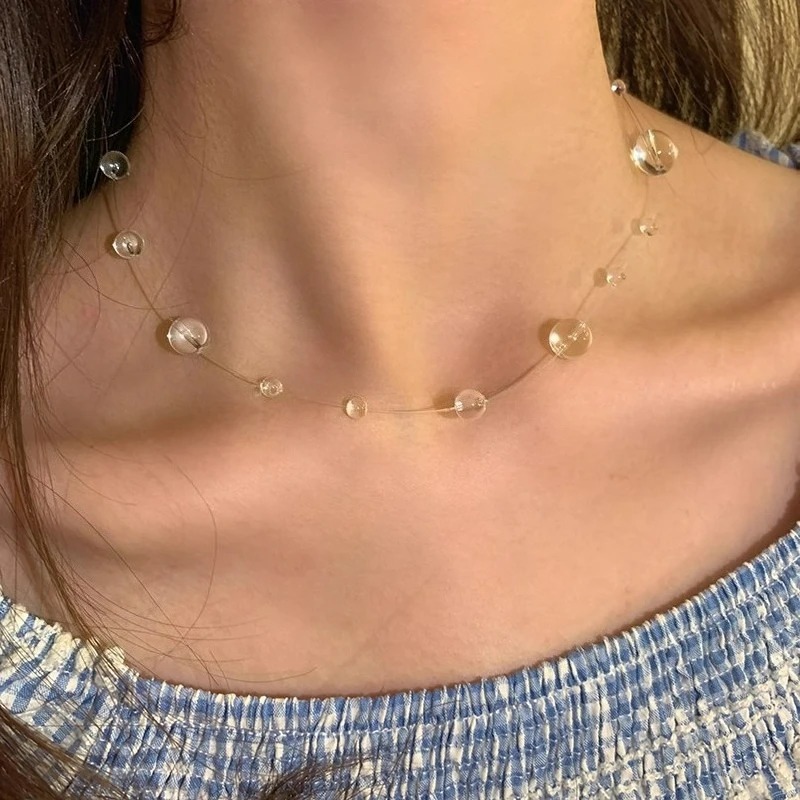 Прозрачное ожерелье с каплями  – обзор и цена Resin Art Necklace