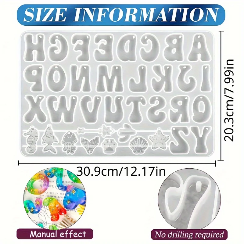 Набор форм для литья из силико – обзор и цена Resin Art Alphabet