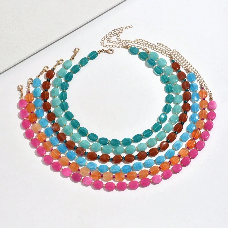 Эффектное многослойное ожерель – обзор и цена Resin Art Necklace