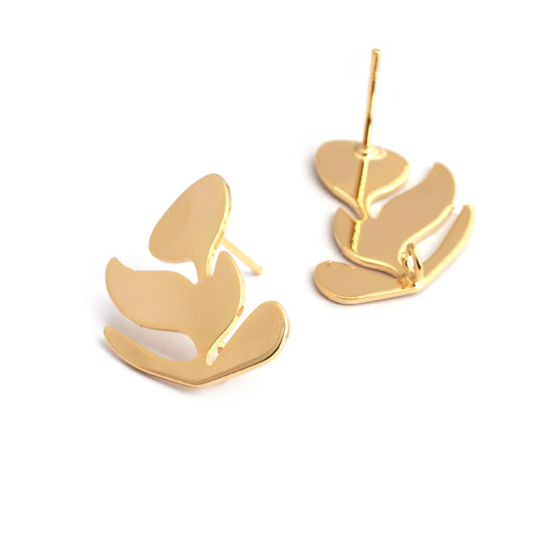 Серьги-гвоздики латунные в вид – обзор и цена Gold Leaf Foil