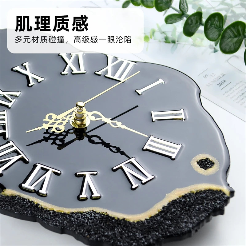 Черные часы из смолы с золотой – обзор и цена Resin Art Clock