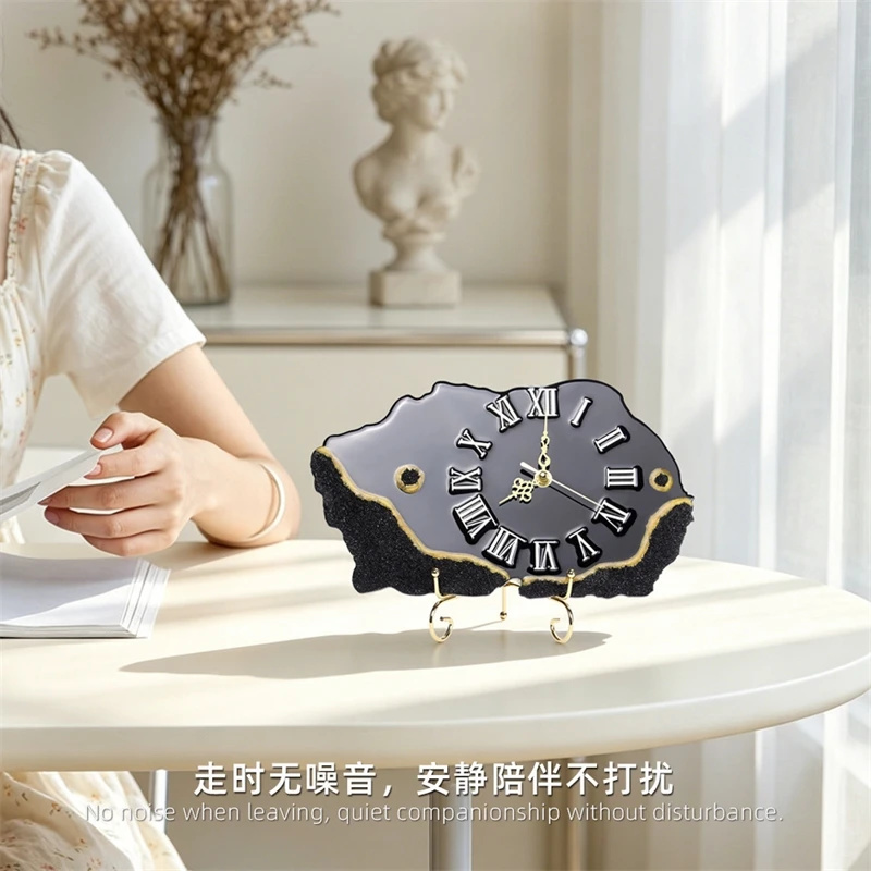 Черные часы из смолы с золотой – обзор и цена Resin Art Clock