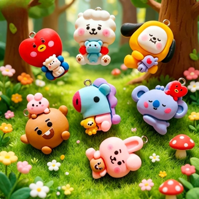 7 шт. смоляных мультяшных шарм – обзор и цена Resin Art Gift Ideas