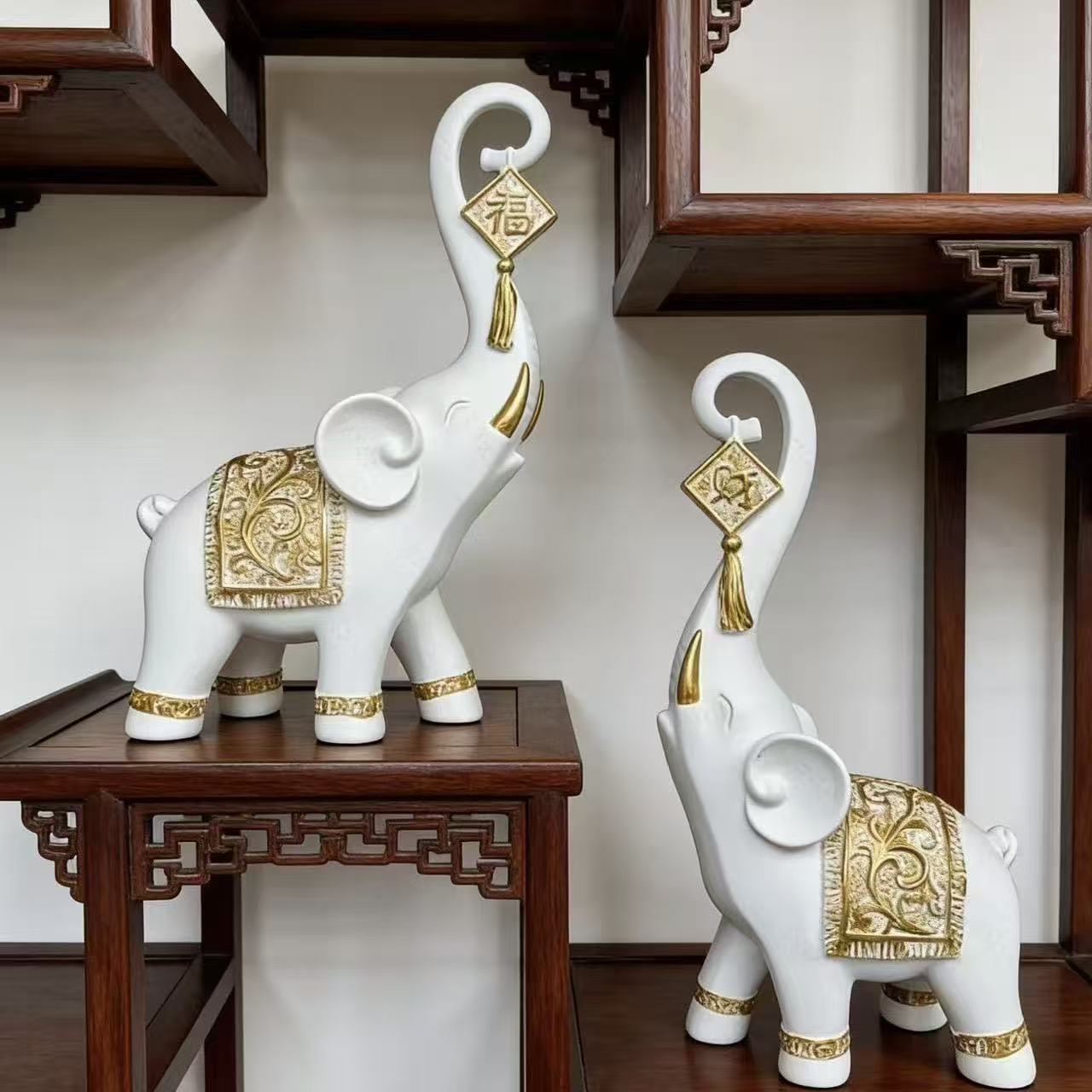 Пара фигурок слонов в китайско – обзор и цена Resin Art For Wedding Gift